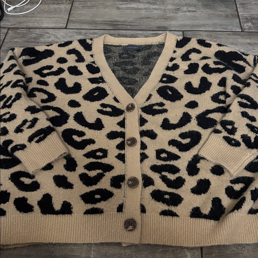 Leopard Print Button-Up Cardigan